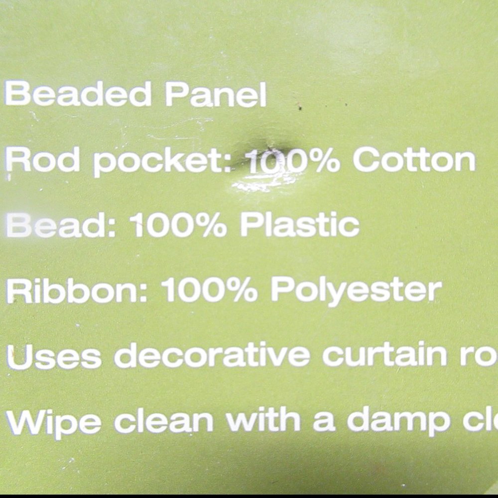 Grey Beaded Ribbon Window Curtain/Panel - Picture 6 of 6